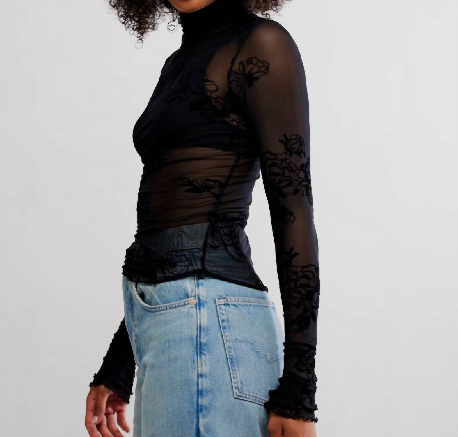 Free People - Kyla Velvet Lace Layering Top