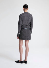 A.L.C. Stella Boucle Tweed Mini Skirt in charcoal dark brown 1 - women's skirt - detail view