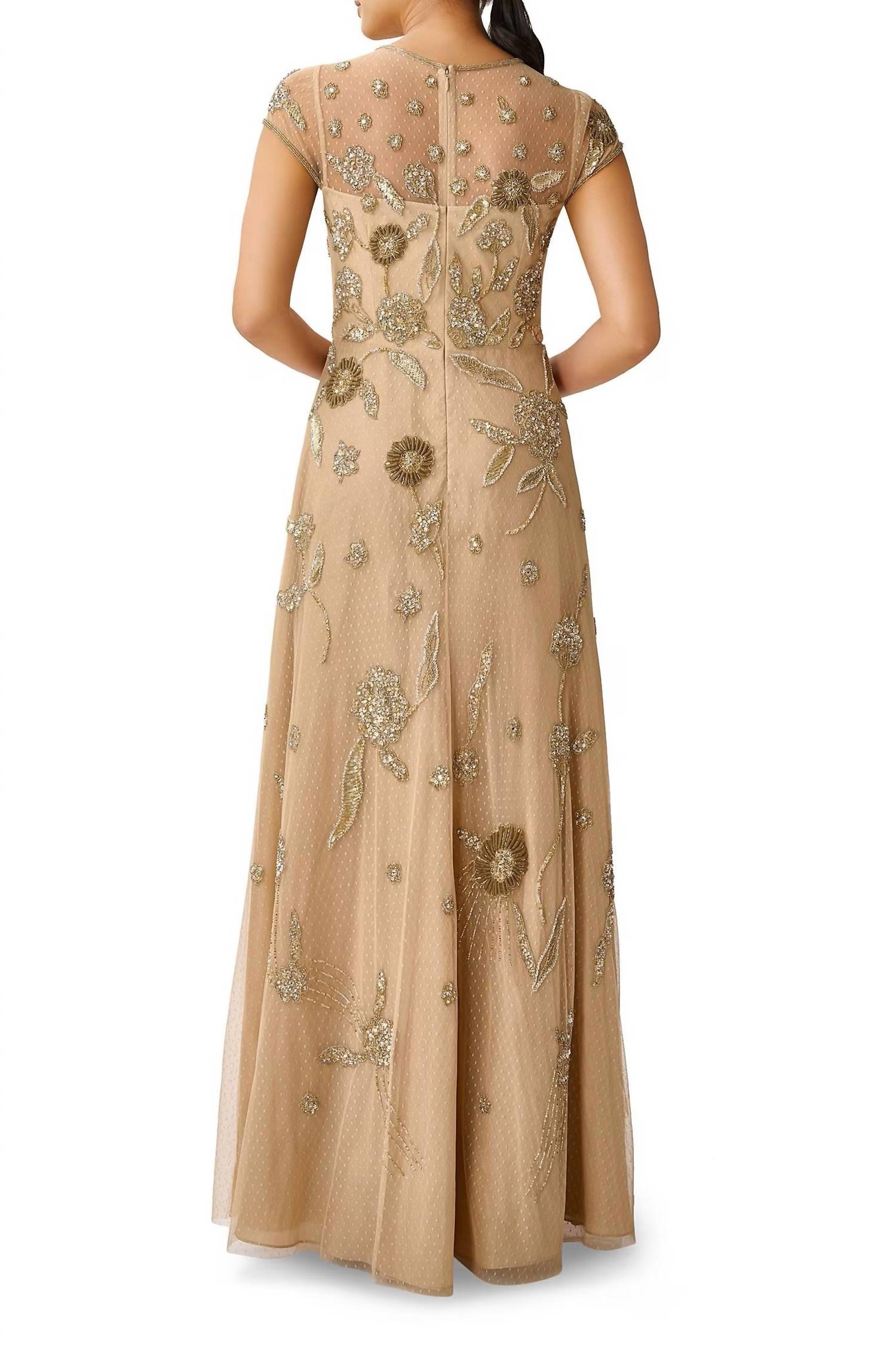 Aidan Mattox - Women's Beaded Mesh Dress