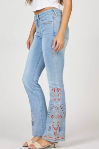 DEAR JOHN DENIM Jaxton Mid Rise Embroidery Jean in santa fe - women's jeans - alternate view