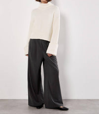 Apricot - Chunky Knit Roll Neck Sweater