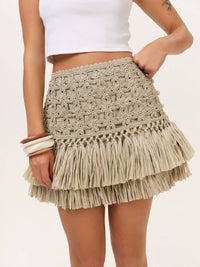 For Love & Lemons - Riley Raffia Mini Skirt