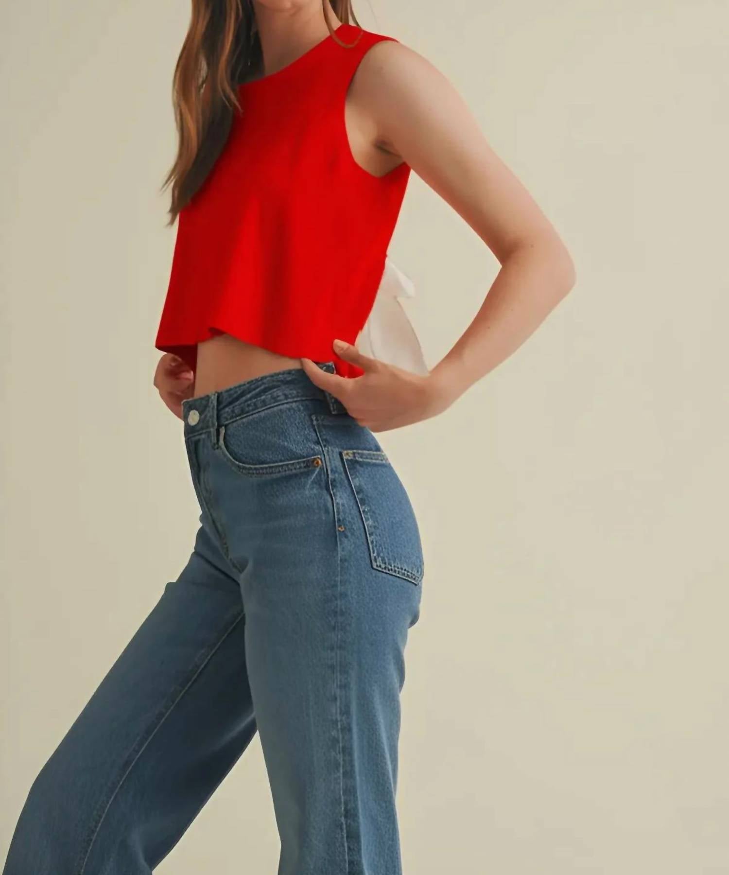 Cloud Ten - Back Bow Tie Sleeveless Top