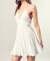 Mustard Seed - Lace Trim Drawstring Dress