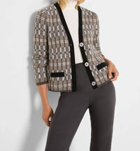 Nic + Zoe - Grayson Grid Mix Sweater Cardigan