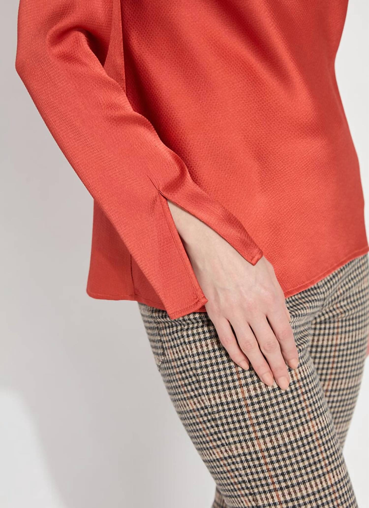 Lysse - Hammered Satin High Cowl Neck Blouse