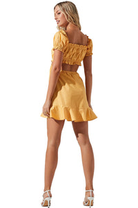 Astr - Verana Cutout Puff Sleeve Mini Dress