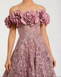 Mac Duggal - Oversized Floral Off the Shoulder Dress