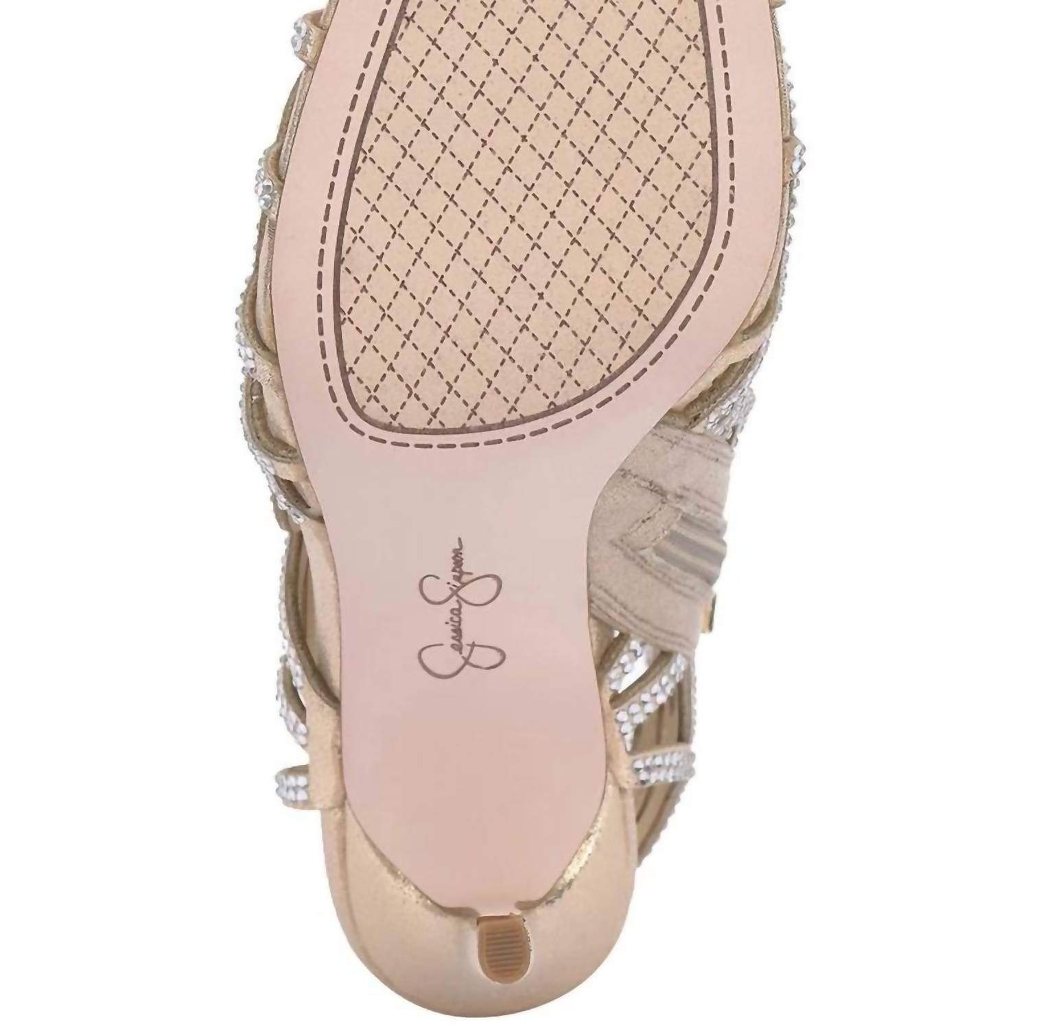 Jessica Simpson - Women's Opalite Rhinestone Gold Formal Stiletto Heel Sandal