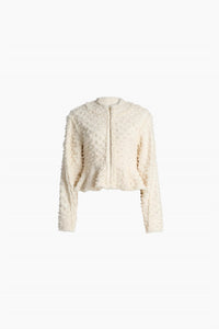 Ulla Johnson Rosalind Zip Peplum Jacket in ivory - women's jacket - view 5
