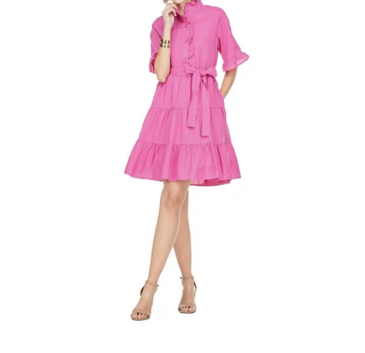 Jade - Pink ruffle Tier dress