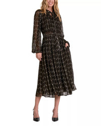 Elan - Geometric Print Long Sleeve Dress