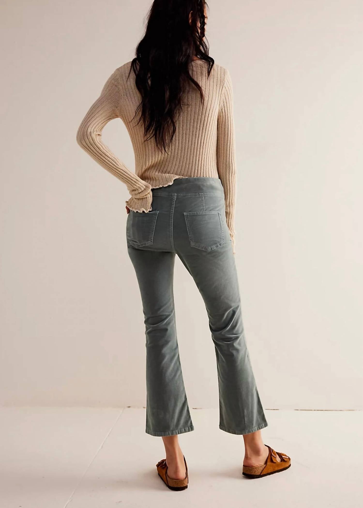Free People - In My Feelings Velvet Crop Slim Flare Pants