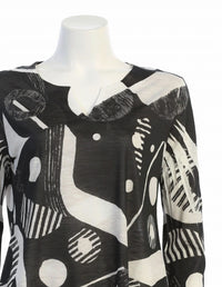 Jess & Jane - Women's Geonelle Slit V-neck Chiffon Contrast Top