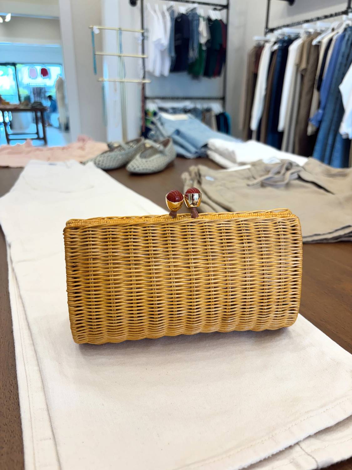 Serpui - Women's Liz Wicker Clutch Bag
