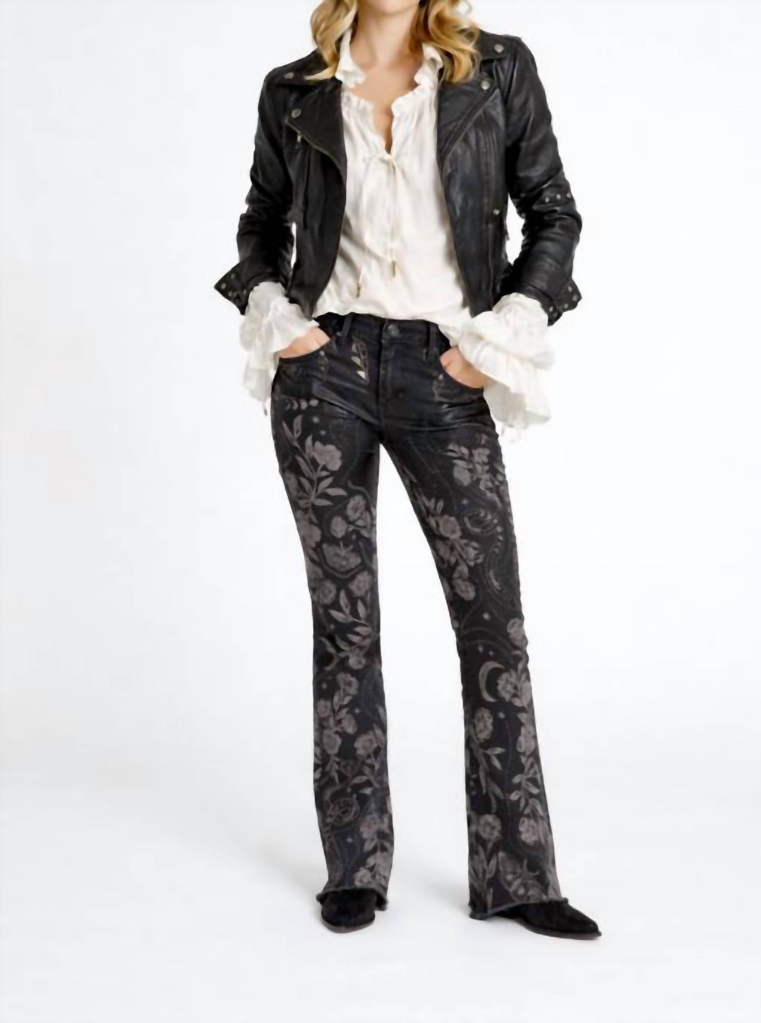 DRIFTWOOD Eva Boot Cut Jeans in phantom hallucination - women's jeans - view 5