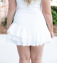 Baby Pink - Mini Dress With Ruffle Hem