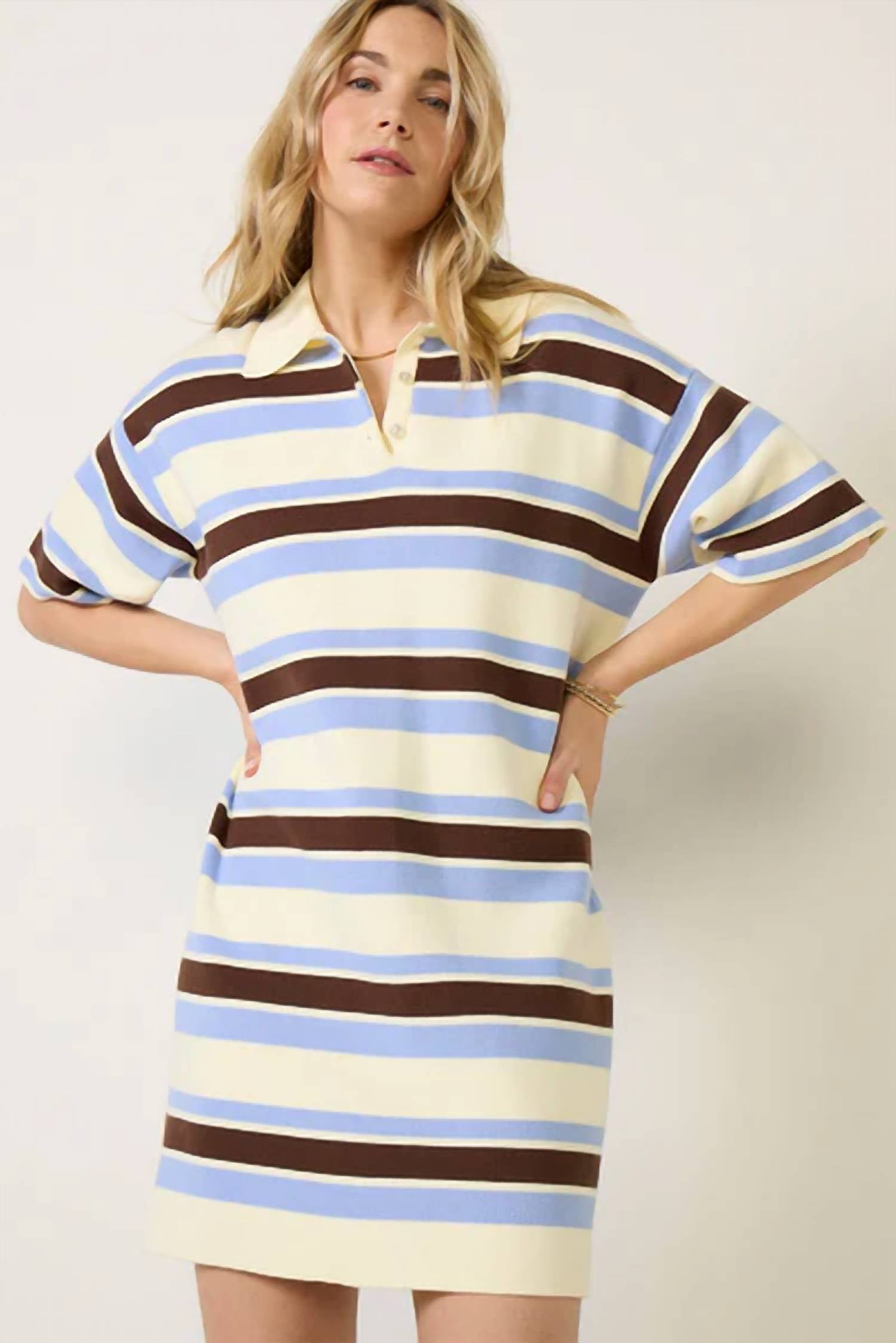 525 America - Point Collar Polo Dress