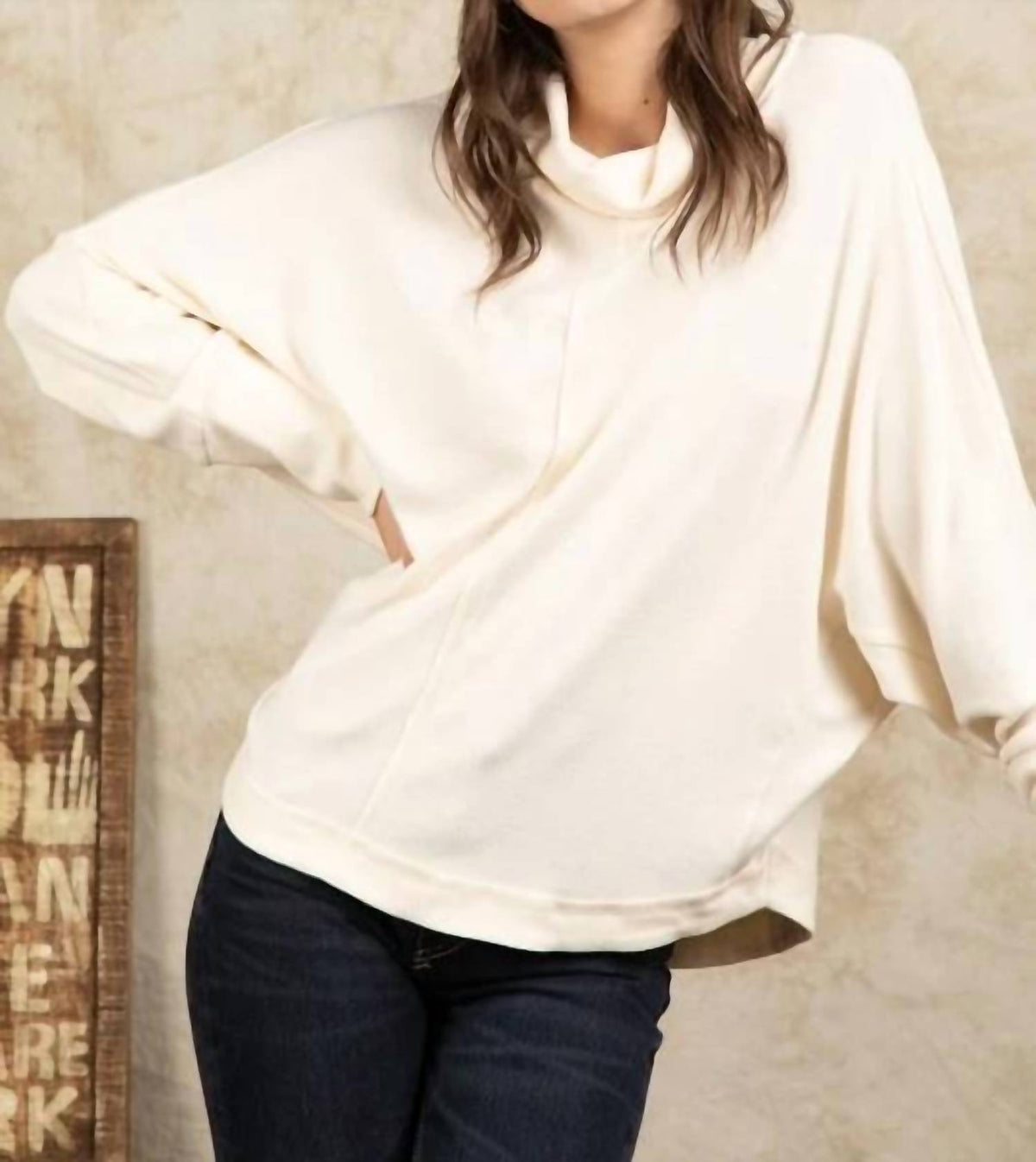 Very J - Mock Neck Tunic Top
