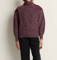 Nation LTD Pepper Patched Sweater in heather port - women's sweater