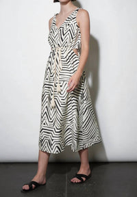 Greylin - Evelyn Side Cut Out Knotted Strap Midi Dress