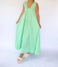 Karlie - Seersucker Stripe Scoop Maxi Dress