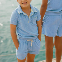 Minnow - Boy's Clearwater Terry With Ribbed Hem Polo