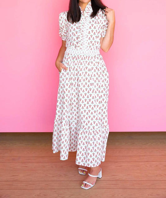 Karlie - Digital Floral Ruffle Smock Maxi Dress