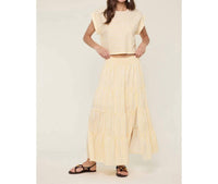 Wishlist - Striped Top And Midi Skirt Set