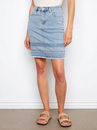 Charlie B - Embroidered Denim Skort