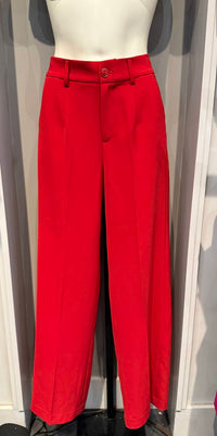 ESQUALO Women's Trousers Wide City Pant in red - women's pants