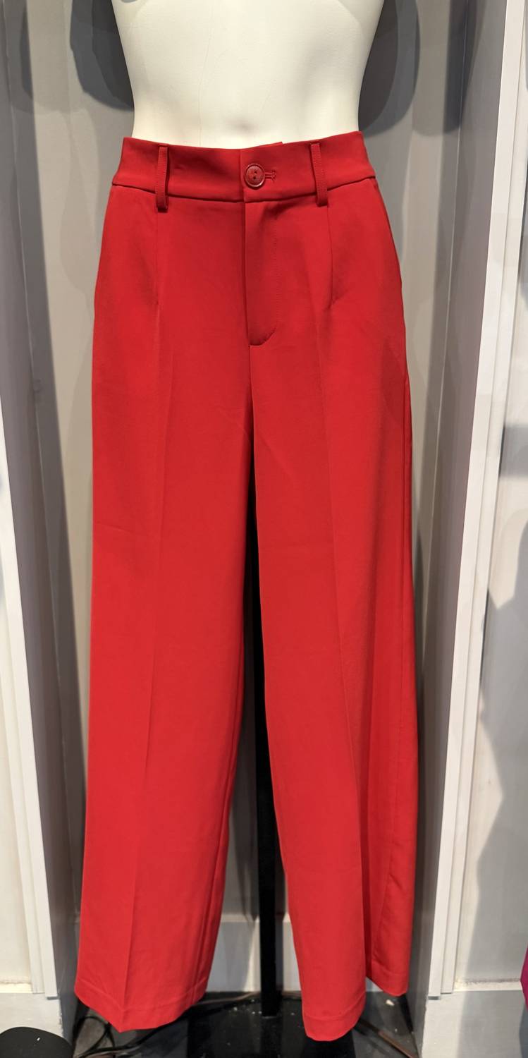 ESQUALO Women's Trousers Wide City Pant in red - women's pants