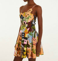 Farm Rio - TROPICAL PAINTING MINI DRESS