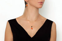 Avenue Chic - Women's Two Drop Orchid Triangle Necklace