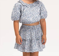 Mayoral - Floral Printed Flounce Skirt