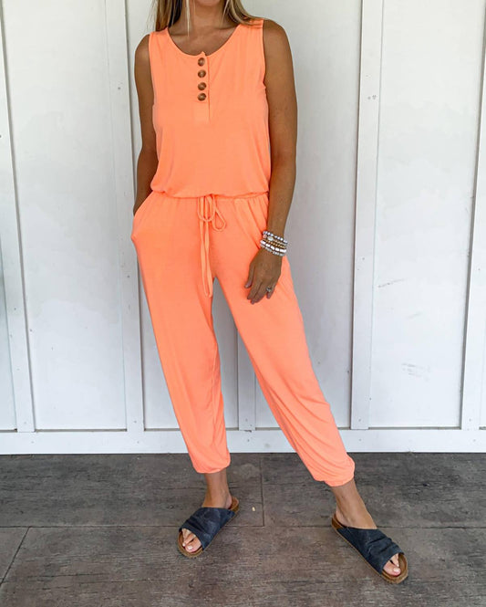 Zenana - Sleeveless Jogger Jumpsuit