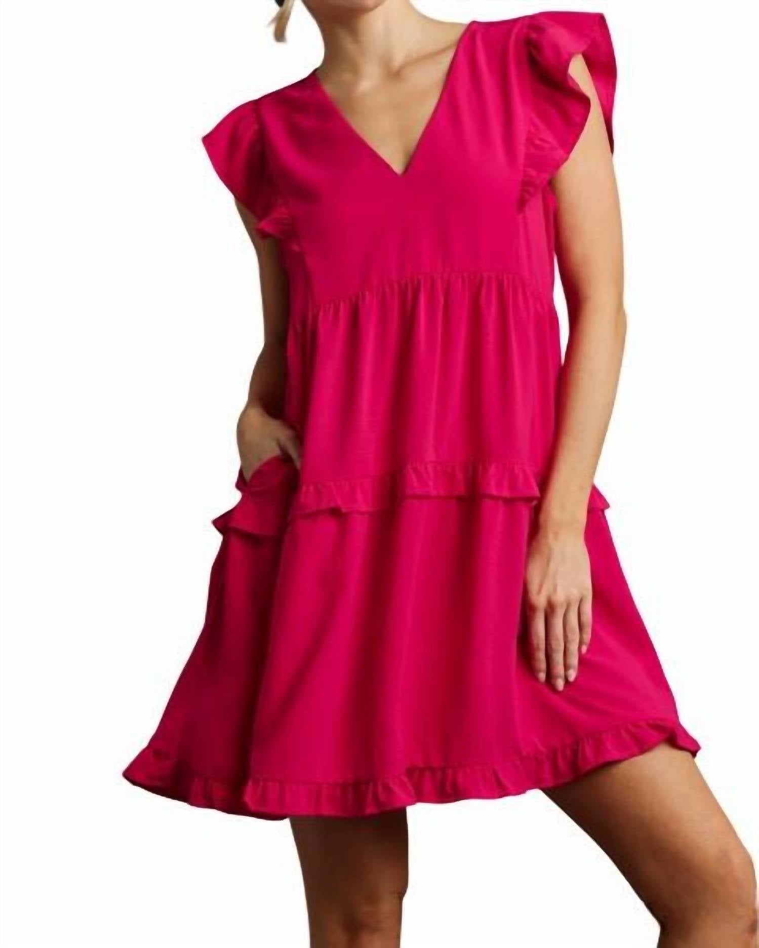 Umgee - Ruffle Tiered V-neck Dress