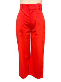 maude vivante Women's Bold Cotton Ankle Pants in chilli - women's pants