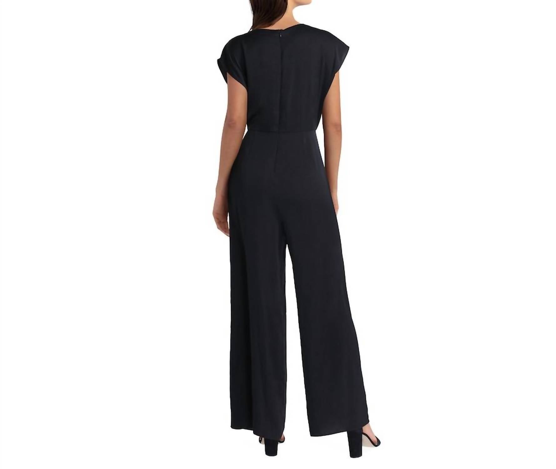 Gigi Parker - Cowl Neck Wide Leg Jumpsuit