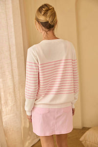 Skies Are Blue - Striped Button Down Cardigan