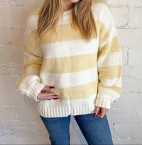Le Lis - Butter Stripe Chunky Knit Sweater