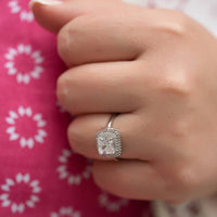 Starlette Women's Felicity Engagement Ring in silver - women's jewelry - detail view