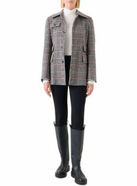 Akris Punto - Glen Plaid Wool Tweed Belted Jacket