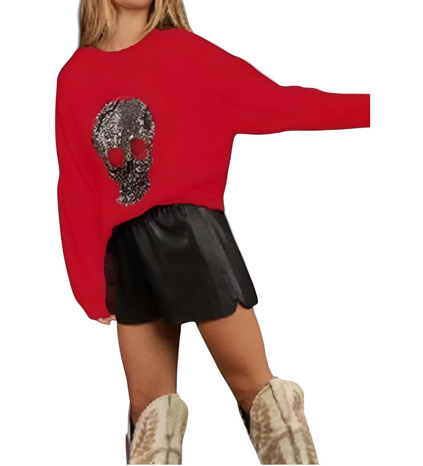 Blue Buttercup - Studded Skull Sweatshirt