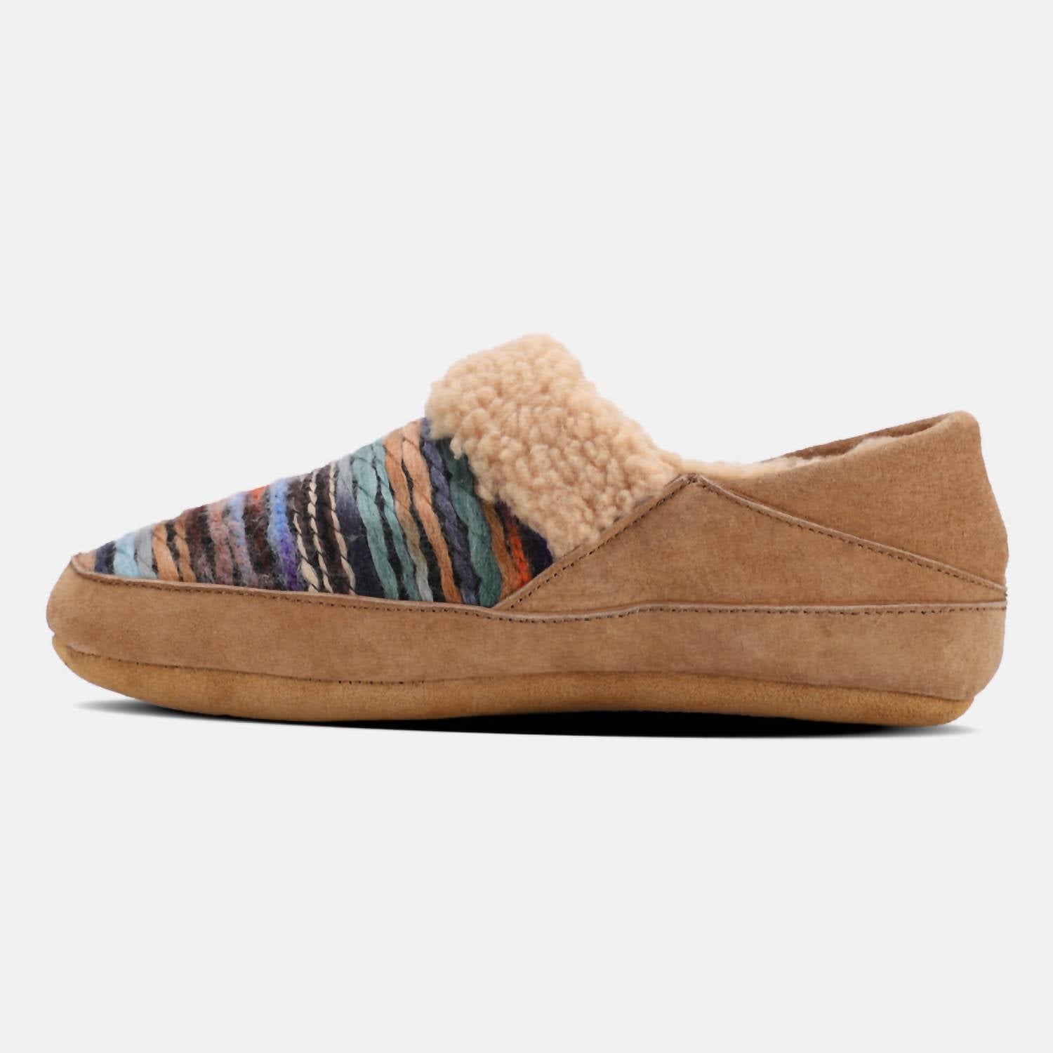 Lamo Women's Briony Suede Slipper in chestnut - women's shoe - detail view