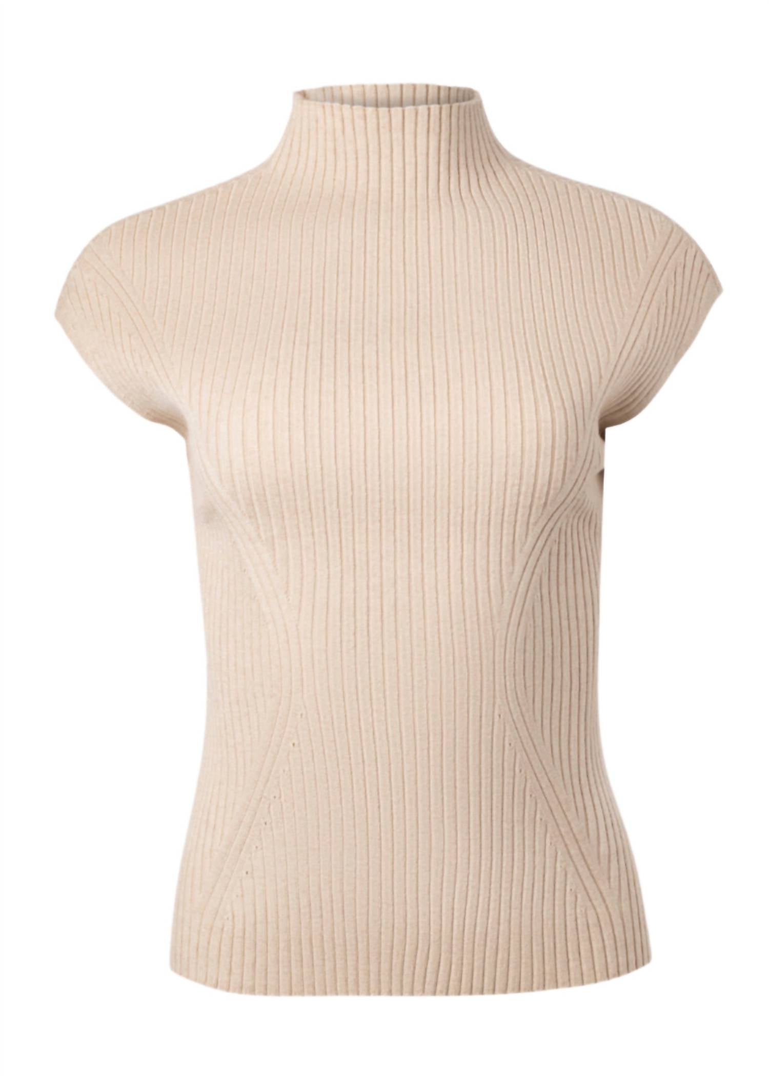 Iris Setlakwe Cheminee Rib Top in bone - women's shirt - alternate view