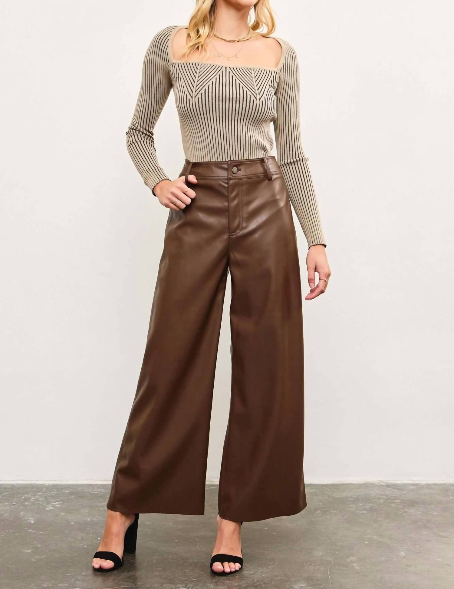 Mustard Seed - Paula High Waisted Leather Pants