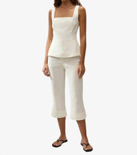 FAITHFULL THE BRAND Valeria Flared Capri in white - women's pants