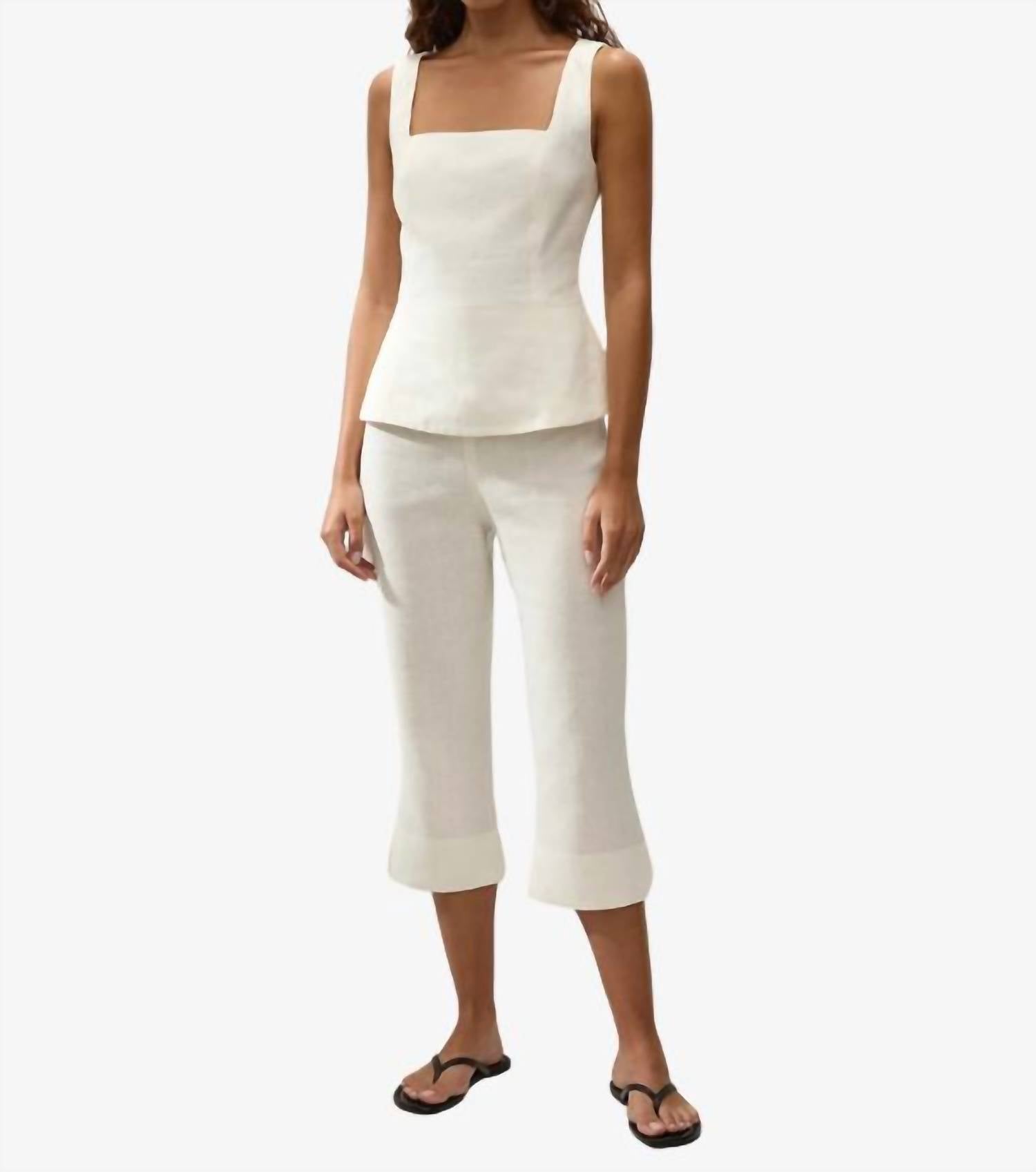 FAITHFULL THE BRAND Valeria Flared Capri in white - women's pants