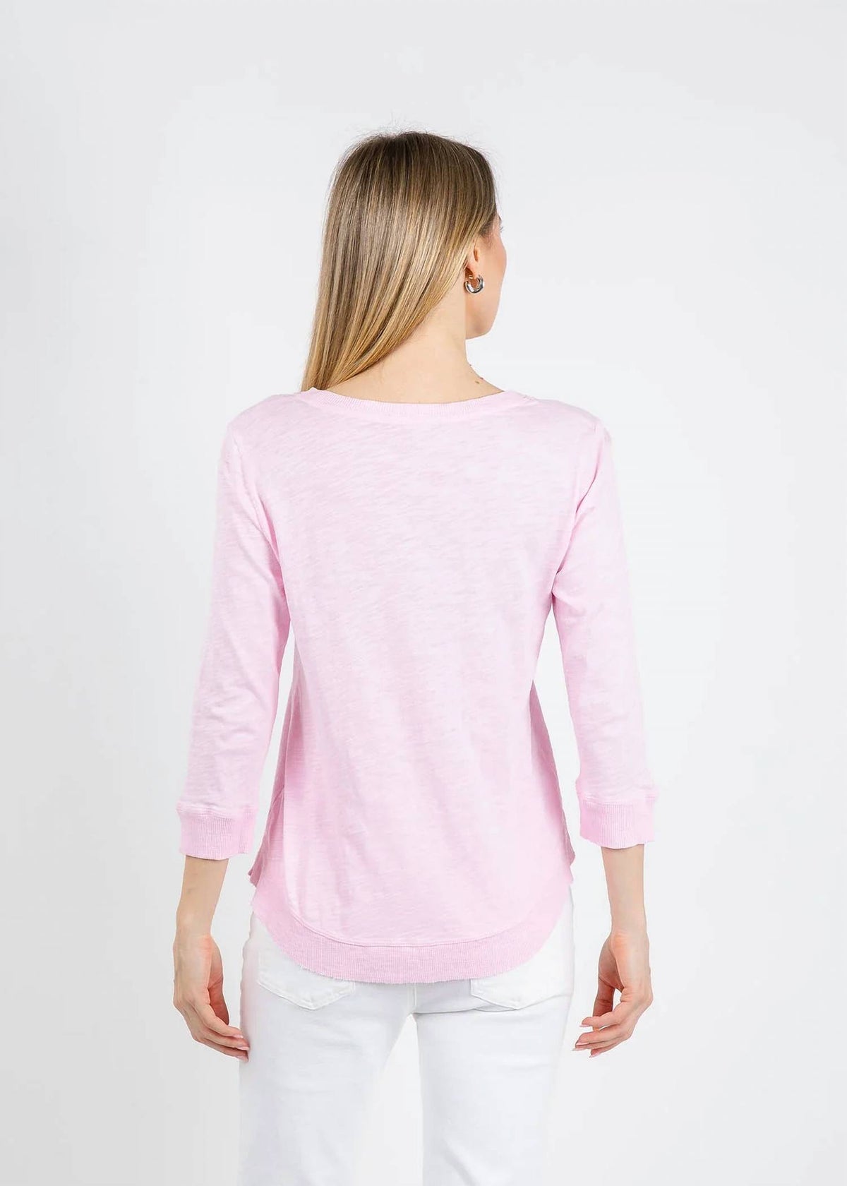 Elliott Lauren - Silvie Rib Three-quarter Sleeve V-neck Tee
